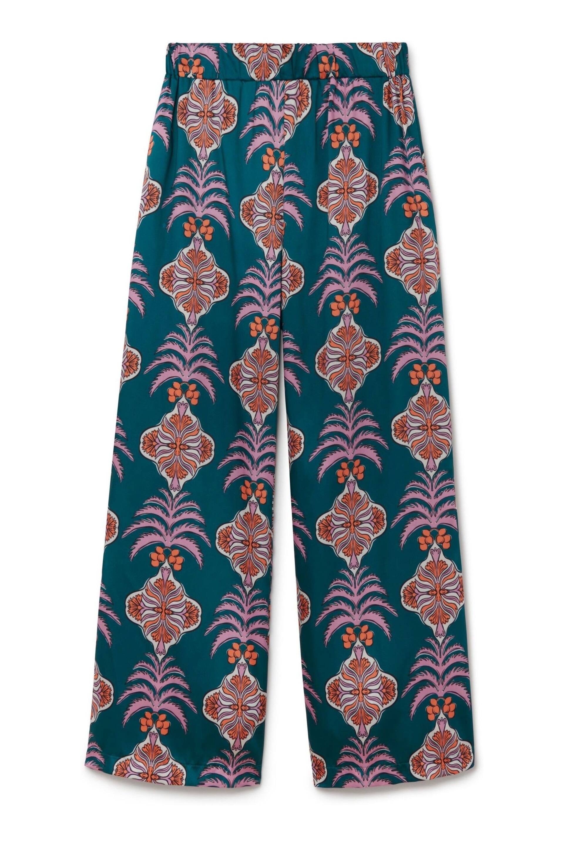 Another Sunday Satin Wide Leg Printed Trouser With Elasticated Waist In Print - Image 1 of 1