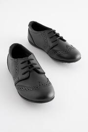 Black Standard Fit (F) School Leather Lace-Up Brogues - Image 1 of 7