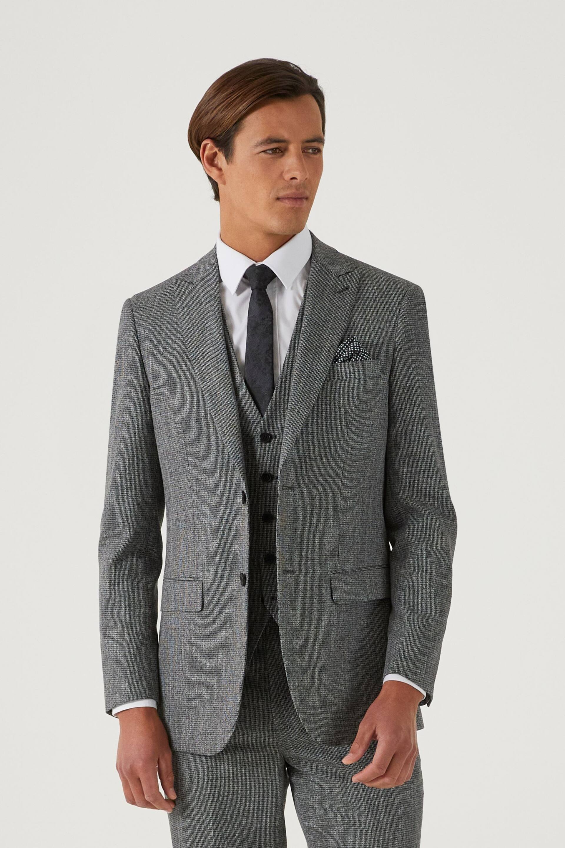 Skopes Barlow Grey Puppytooth Tailored Fit Suit Jacket - Image 1 of 4