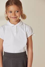 White Cotton Stretch Bow Sleeve Jersey Top (3-16yrs) - Image 1 of 9