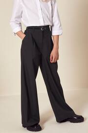 Black Senior Wide Leg Belted School Trousers (9-18yrs) - Image 1 of 6