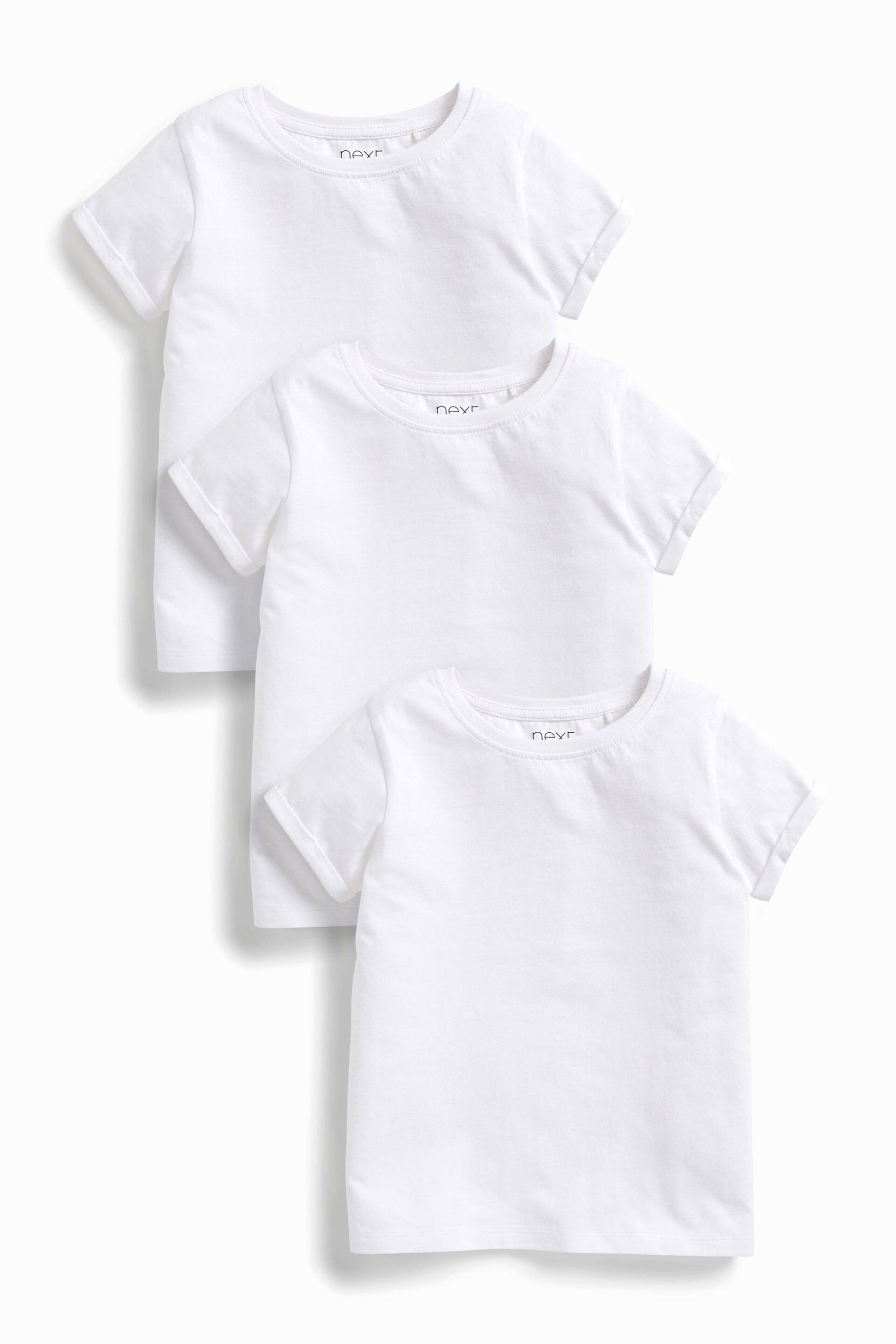 White 3 Pack 3 Pack T-Shirts (3-16yrs) - Image 1 of 5