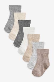 Monochrome 7 Pack Rib Baby Socks (0mths-2yrs) - Image 1 of 9