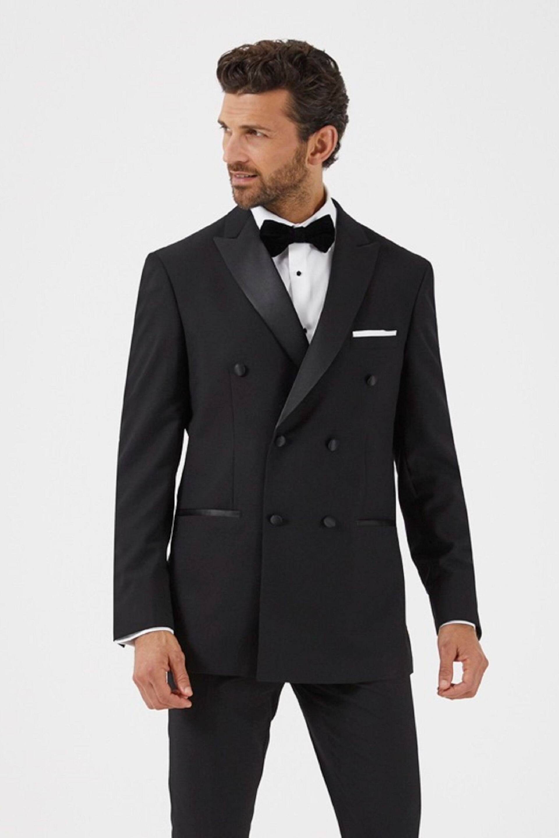 Skopes Sinatra Black Tailored Double Breasted Suit Jacket - Image 1 of 4