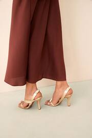 Gold Signature Leather Asymmetric Sandals - Image 4 of 9