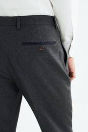 Charcoal Grey Slim fit Puppytooth Fabric Suit: Trousers - Image 5 of 7