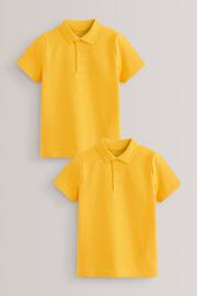 Yellow 2 Pack Cotton School Polo Shirts (3-16yrs) - Image 1 of 3