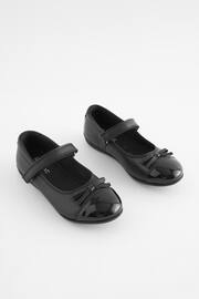 Black Standard Fit (F) Leather Patent Toe Cap Mary Jane Shoes - Image 1 of 5