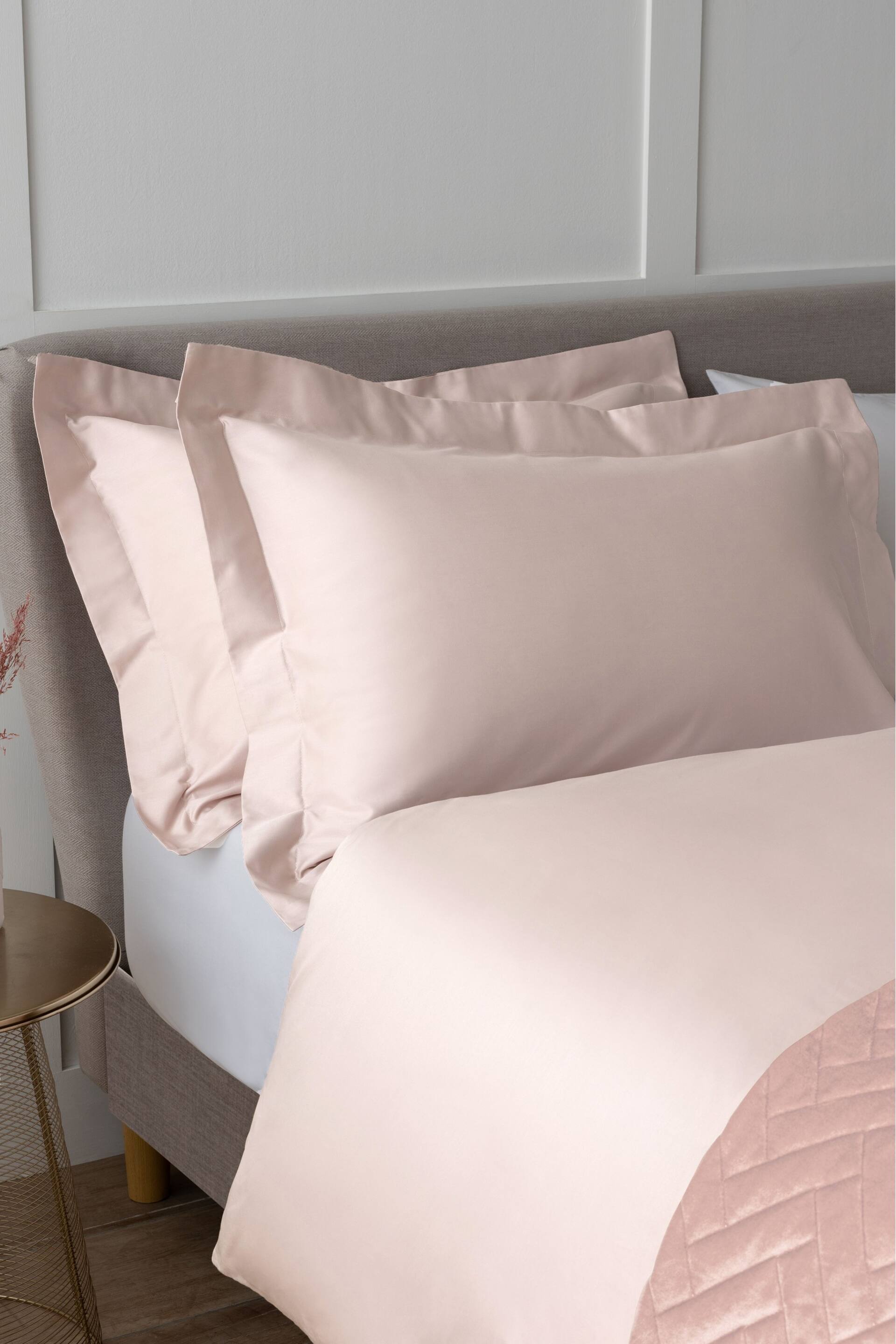 Set of 2 Blush Pink Collection Luxe 400 Thread Count 100% Egyptian Cotton Pillowcases - Image 1 of 3