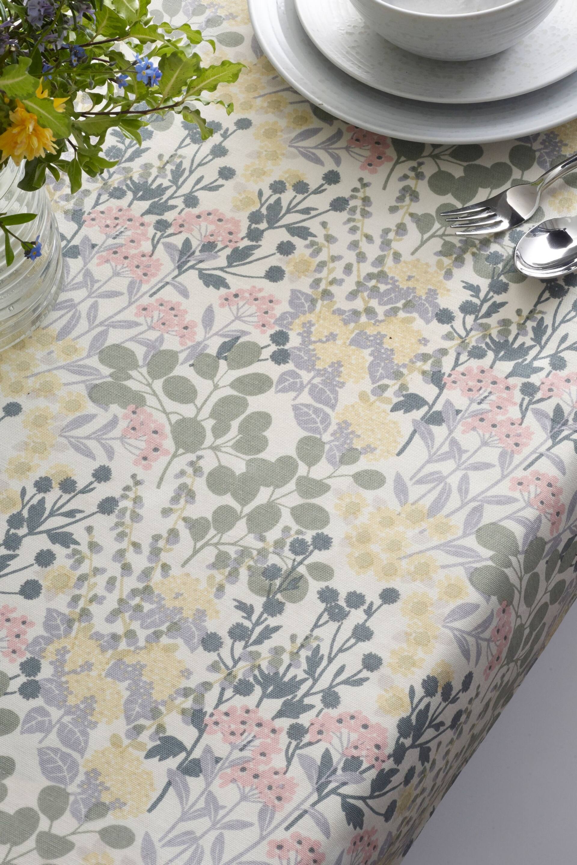 Nordic Esme Floral Wipe Clean Table Cloth With Linen - Image 1 of 3