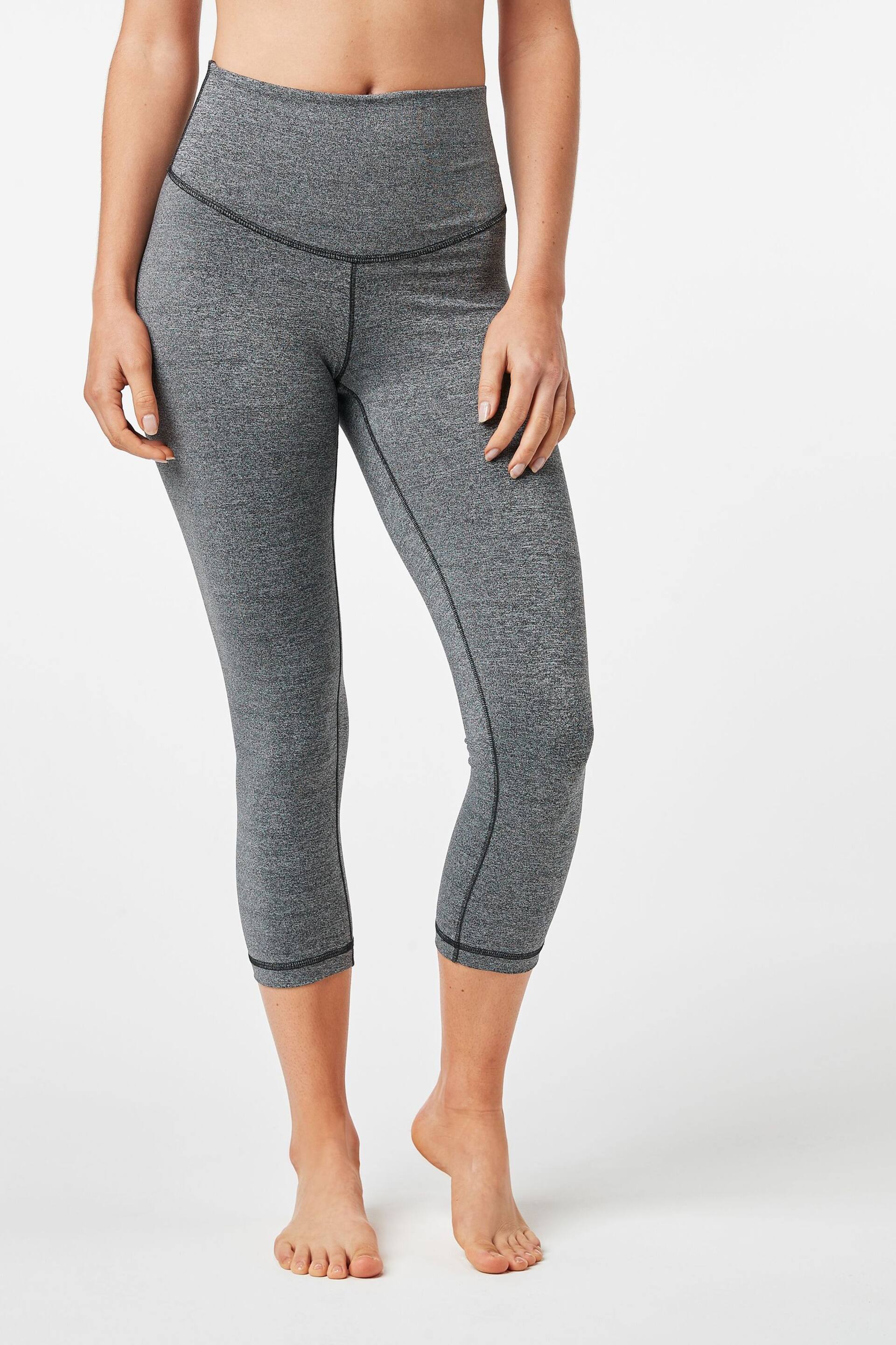 Grey Next Active Sports High Waisted Cropped Sculpting Leggings - Image 1 of 6