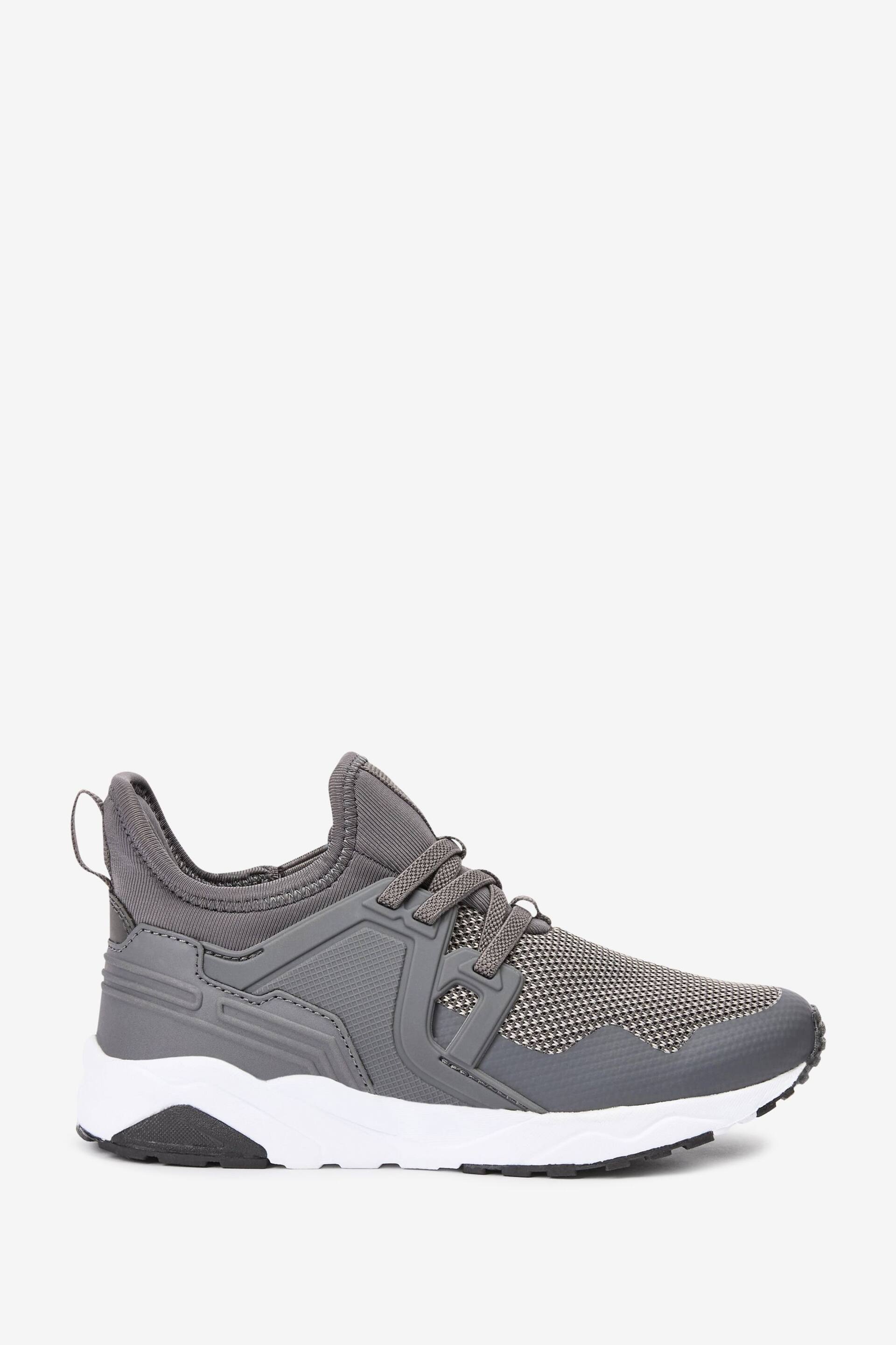 Grey Mesh Elastic Lace Trainers - Image 1 of 10