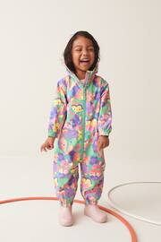 Multi Lightweight Waterproof Fleece Lined Printed Puddlesuit (3mths-7yrs) - Image 1 of 9