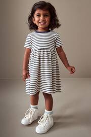 Black/White Ribbed Jersey Dress (3mths-7yrs) - Image 1 of 5