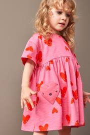 Pink Short Sleeve Cotton Jersey Dress (3mths-7yrs) - Image 1 of 8