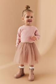 Pink 2pc Jumper And Mesh Skirt Set (3mths-7yrs) - Image 1 of 7