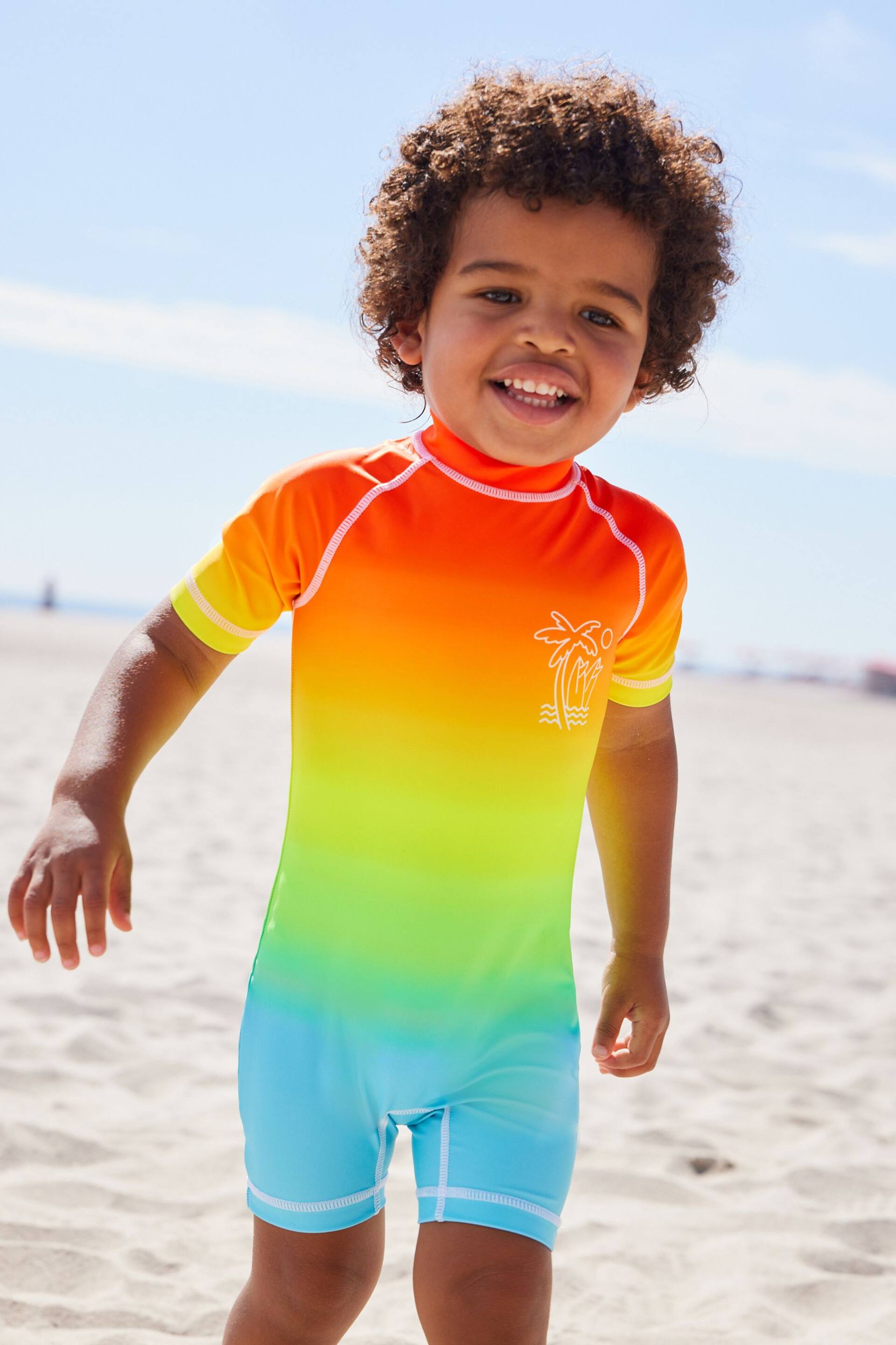 Rainbow Dip Dye Sunsafe All-In-One Swimsuit (3mths-7yrs) - Image 1 of 9