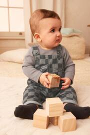 Monochrome Check Baby Denim Dungarees And Bodysuit Set (0mths-2yrs) - Image 1 of 7
