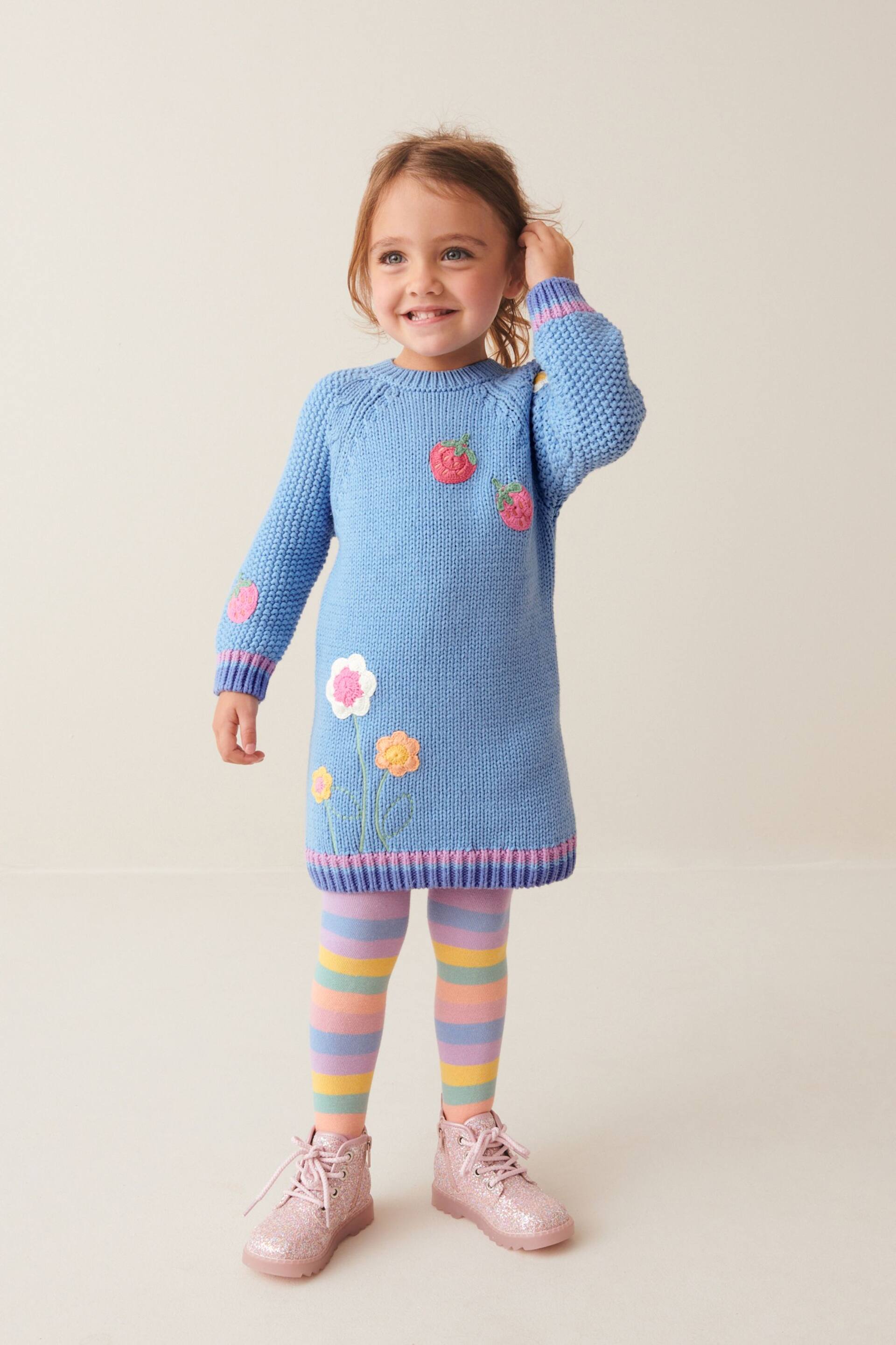 Blue Jumper Dress and Tights Set (3mths-7yrs) - Image 1 of 7