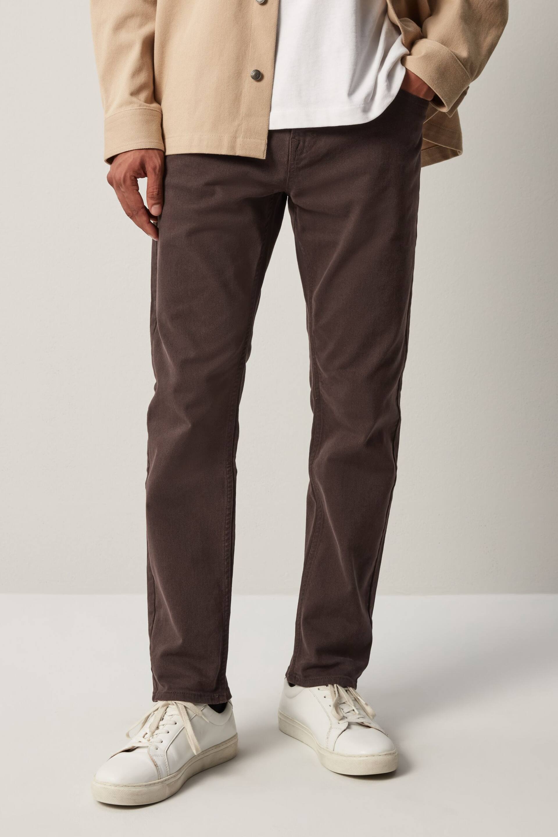 Brown Slim Fit Coloured Stretch Jeans - Image 1 of 7