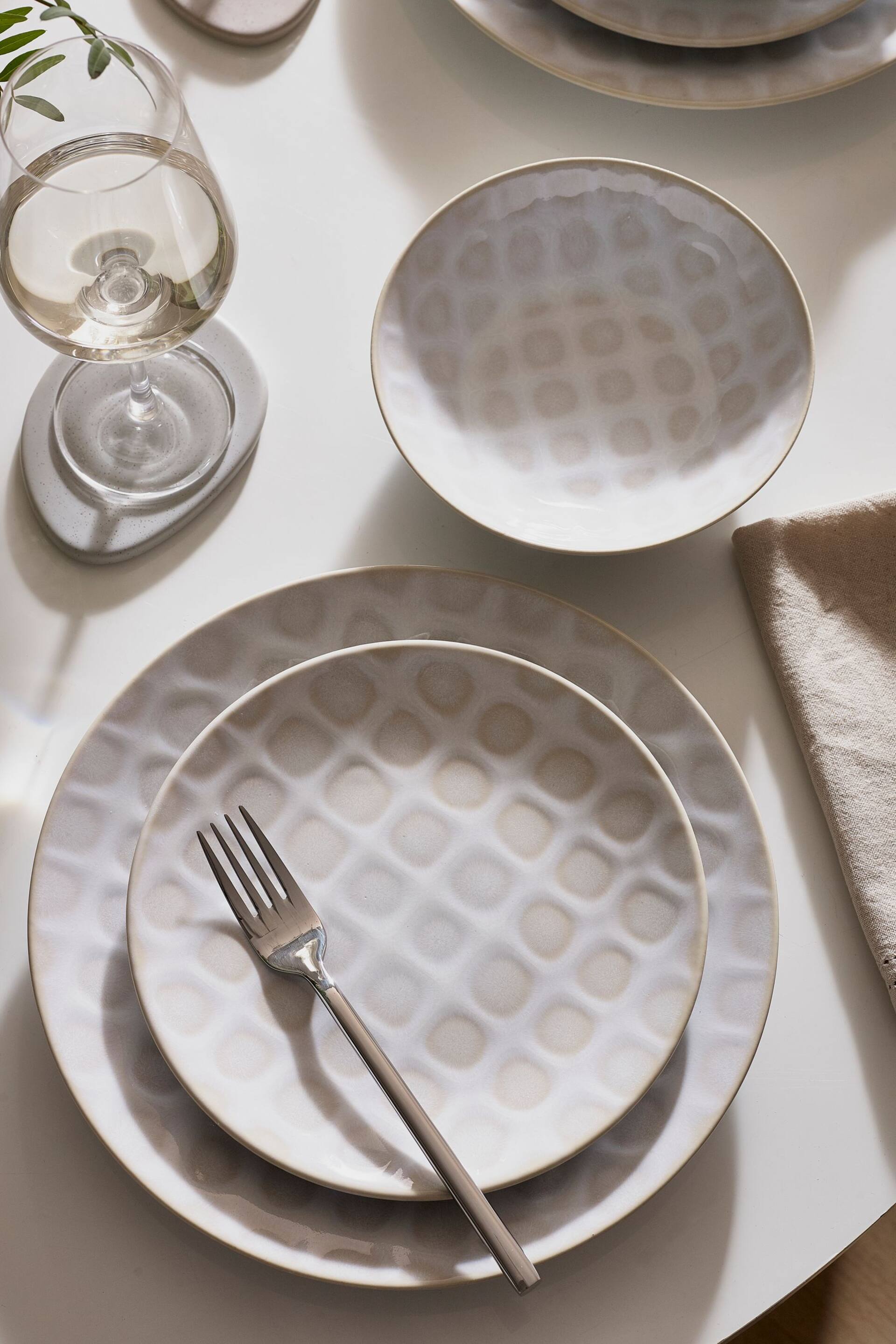 12 Piece White Lila Dinner Set - Image 1 of 7