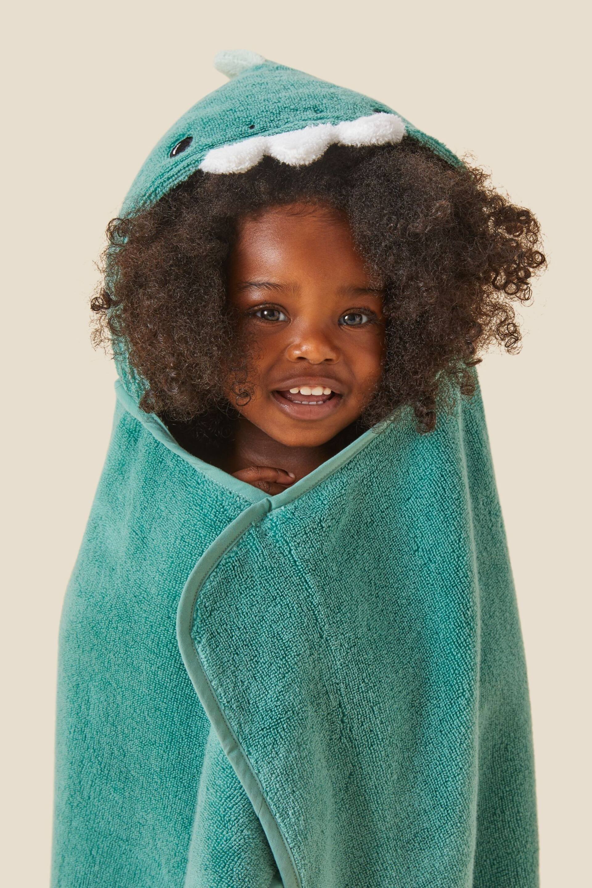 MORI Kids Organic Cotton Dino Hooded Towel - Image 1 of 6