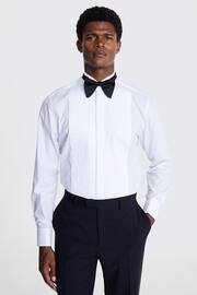 MOSS White Tailored Fit Wing Collar Pleated Dress Shirt - Image 1 of 4
