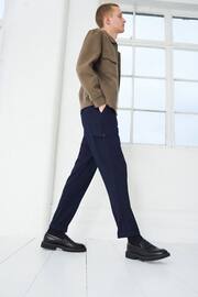 Navy Relaxed Tapered EDIT Twill Cargo Trousers - Image 1 of 9