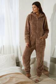 Threadbare Brown Teddy All-In-One - Image 1 of 4