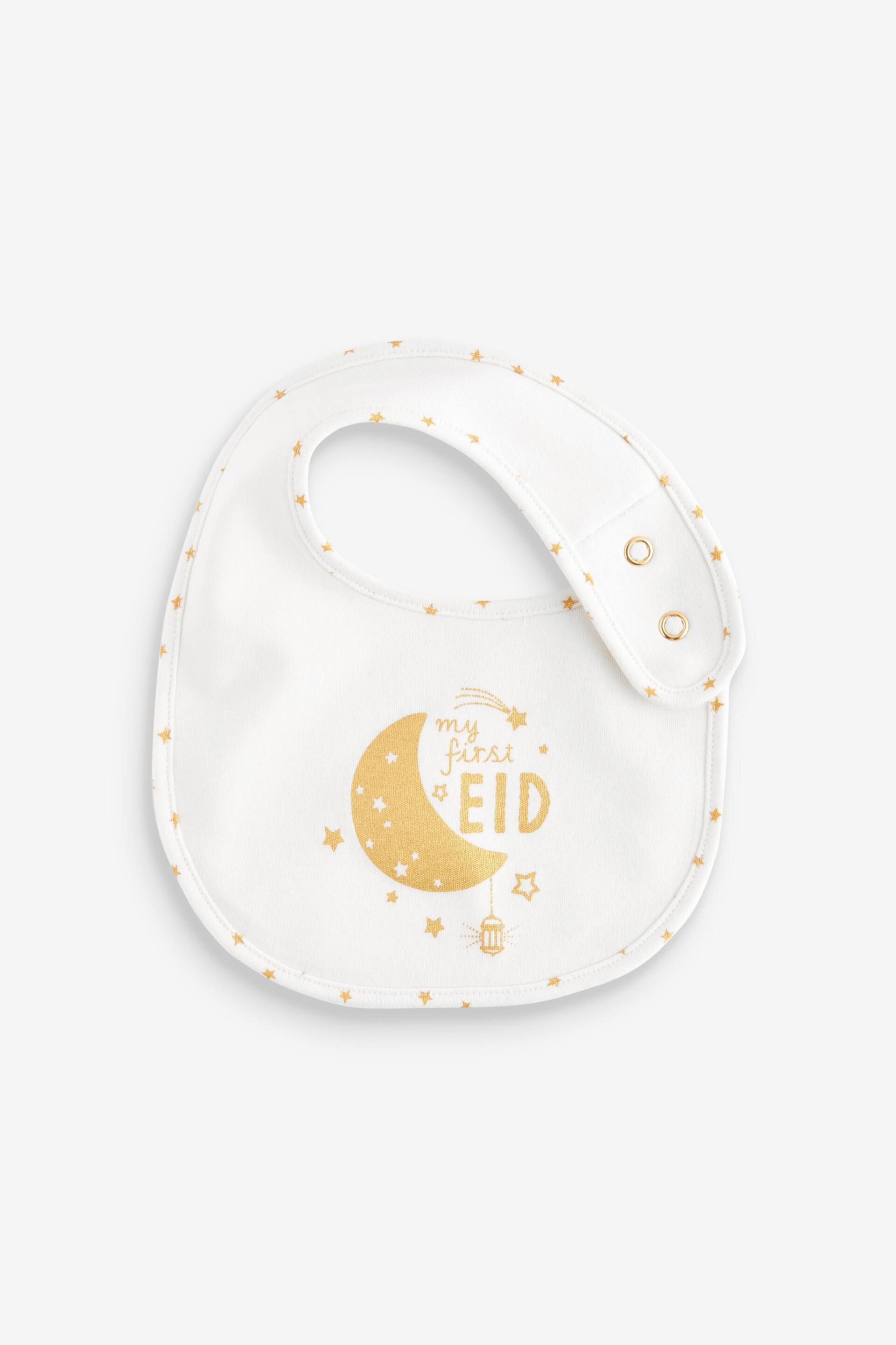 White/Gold Eid Bib - Image 1 of 1