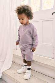 Lilac Purple Oversized Sweatshirt and Shorts Set (3mths-7yrs) - Image 1 of 6