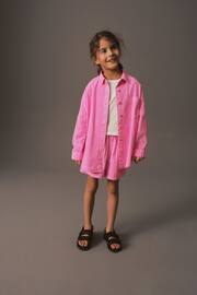Bright Pink Shirt And Shorts Co-ord Set (3-16yrs) - Image 1 of 8