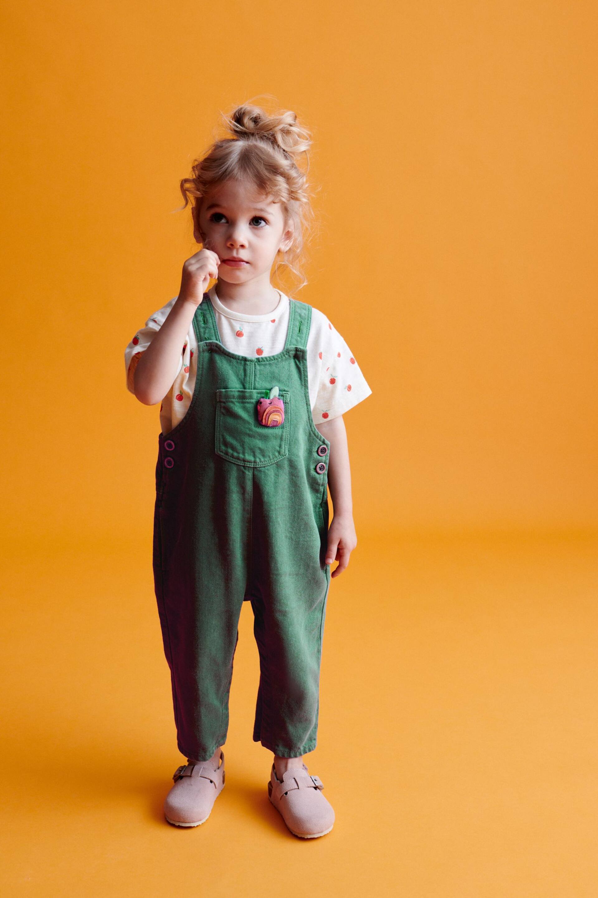 Green Dungarees and T-Shirt Set (3mths-7yrs) - Image 1 of 7