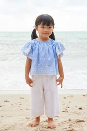 Blue Embroidered Blouse And Trousers Set (3mths-8yrs) - Image 1 of 6