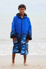 Blue Printed Waterproof Changing Robe (3-16yrs) - Image 1 of 11