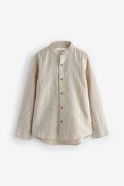 Neutral Grandad Collar Long Sleeve Shirt (3-16yrs) - Image 1 of 8