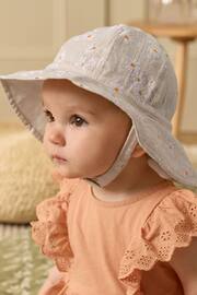 Cream Daisy Baby Wide Brim Bucket Hat (0mths-2yrs) - Image 1 of 4
