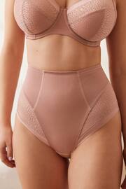 Rose Pink High Rise Animal Print Mesh Tummy Control Knickers - Image 1 of 5