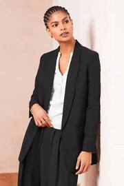Black Relaxed Fit Edge to Edge Blazer - Image 1 of 6