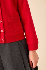 Red Cotton Rich Frill Pocket Jersey School Cardigan (3-16yrs) - Image 4 of 7