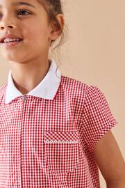 Red Cotton Rich School Gingham Zip Dress (3-14yrs) - Image 3 of 6