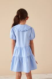 Blue Cotton Rich School Gingham Tiered Pretty Collar Dress (3-14yrs) - Image 2 of 7
