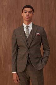 Brown Slim Check Suit: Jacket - Image 1 of 14