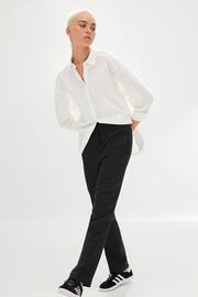 Black Tailored Elastic Back Straight Leg Trousers - Image 1 of 6