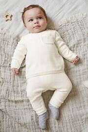 White Knitted Baby Jumper & Legging Set (0mths-2yrs) - Image 1 of 6
