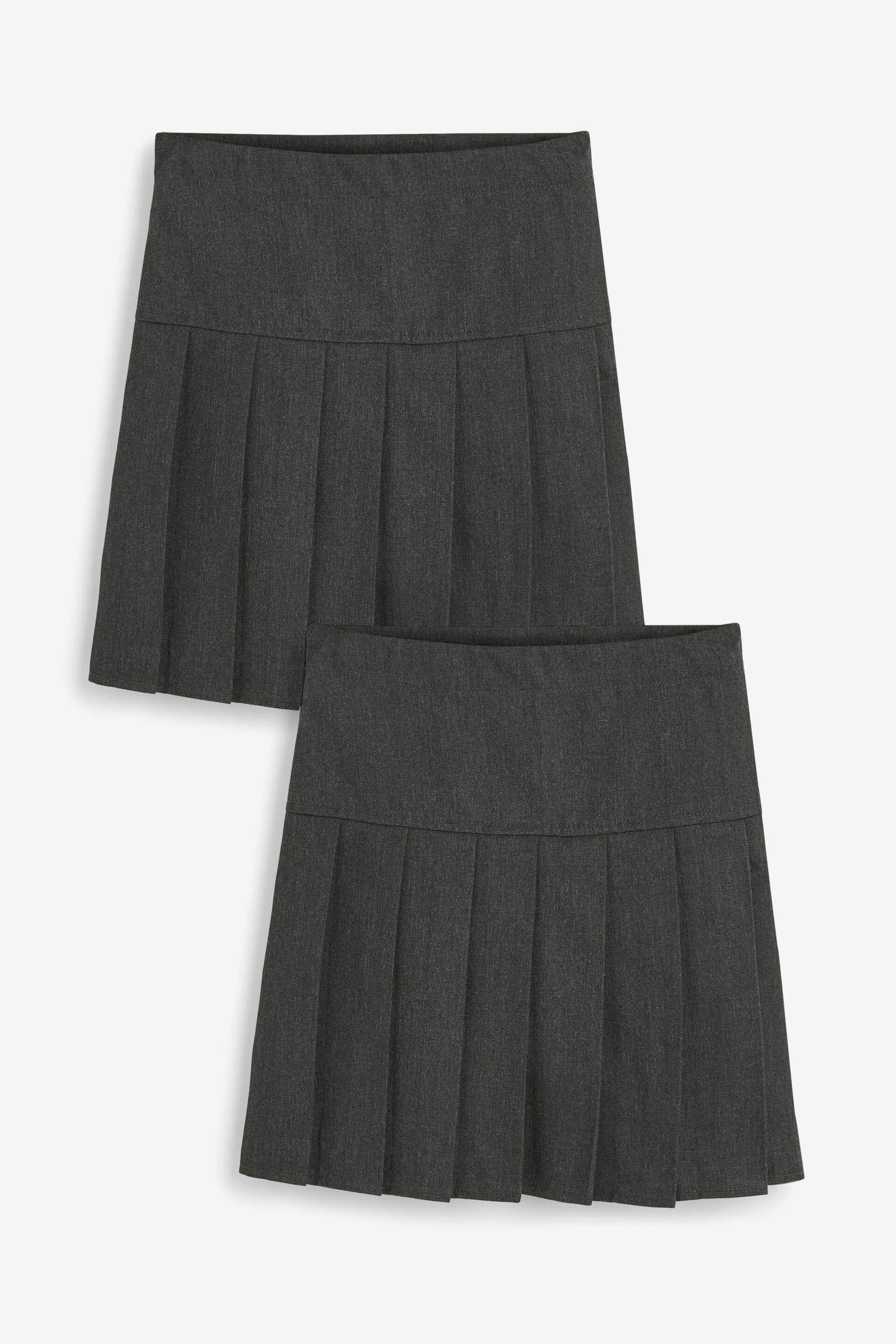 Grey Regular Waist Pleat Skirts 2 Pack (3-16yrs) - Image 1 of 4