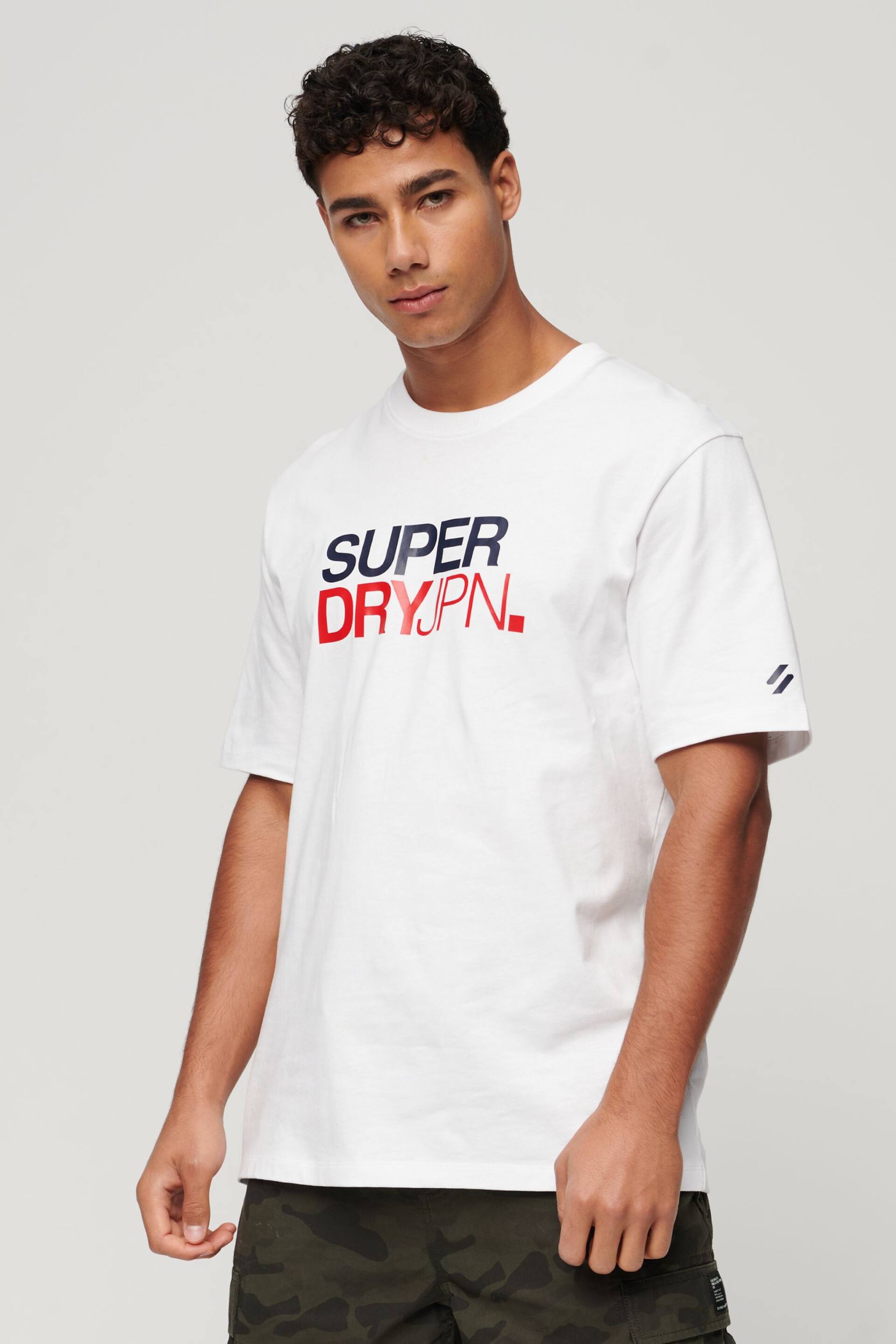 Superdry White Sportswear Logo Loose T-Shirt - Image 1 of 7