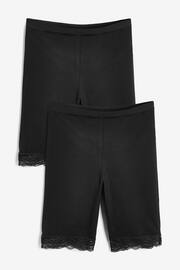 Black Cotton Blend Anti-Chafe Shorts 2 Pack - Image 1 of 6