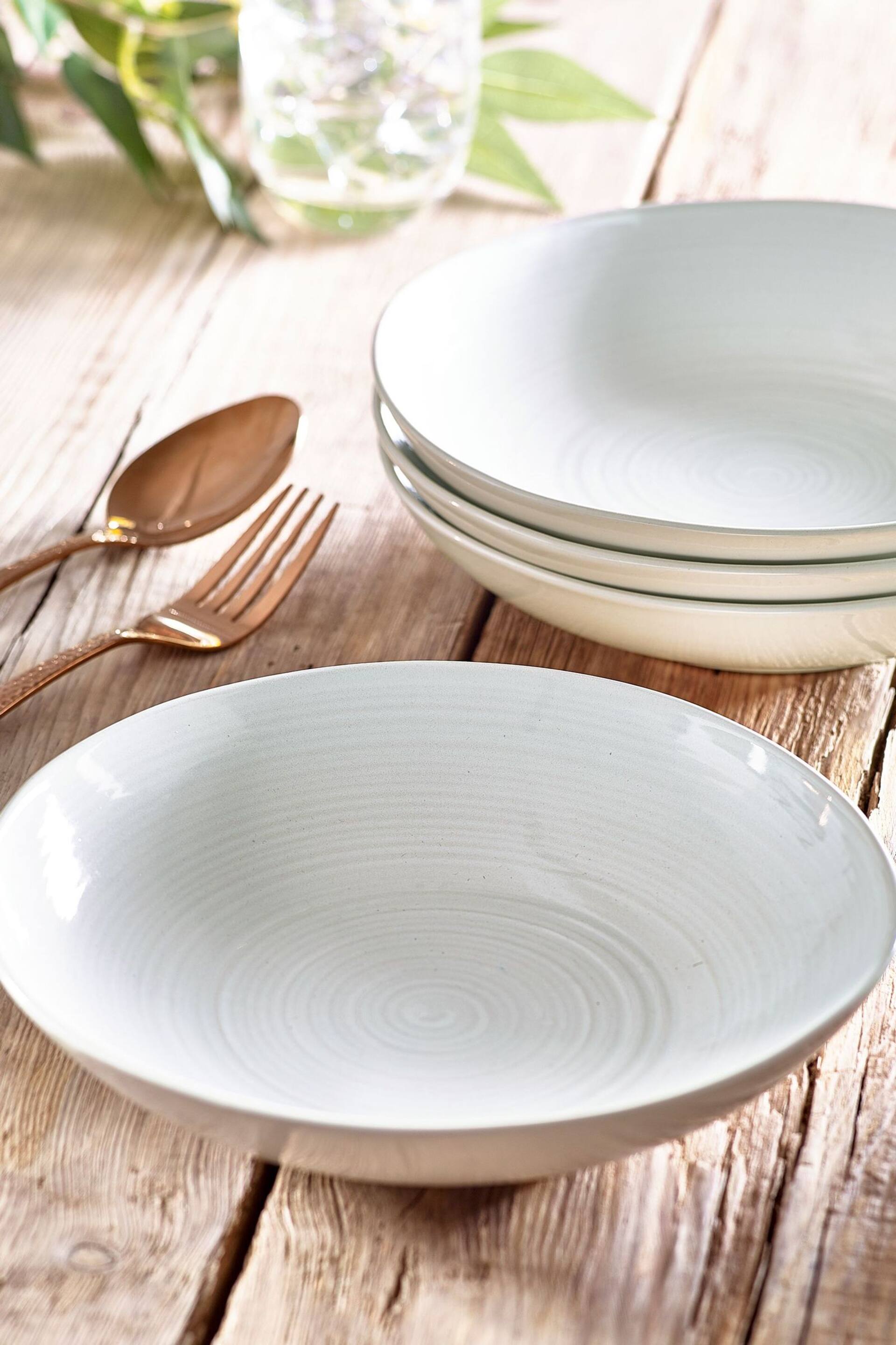 White Kya Dinnerware Set of 4 Pasta Bowls - Image 1 of 4