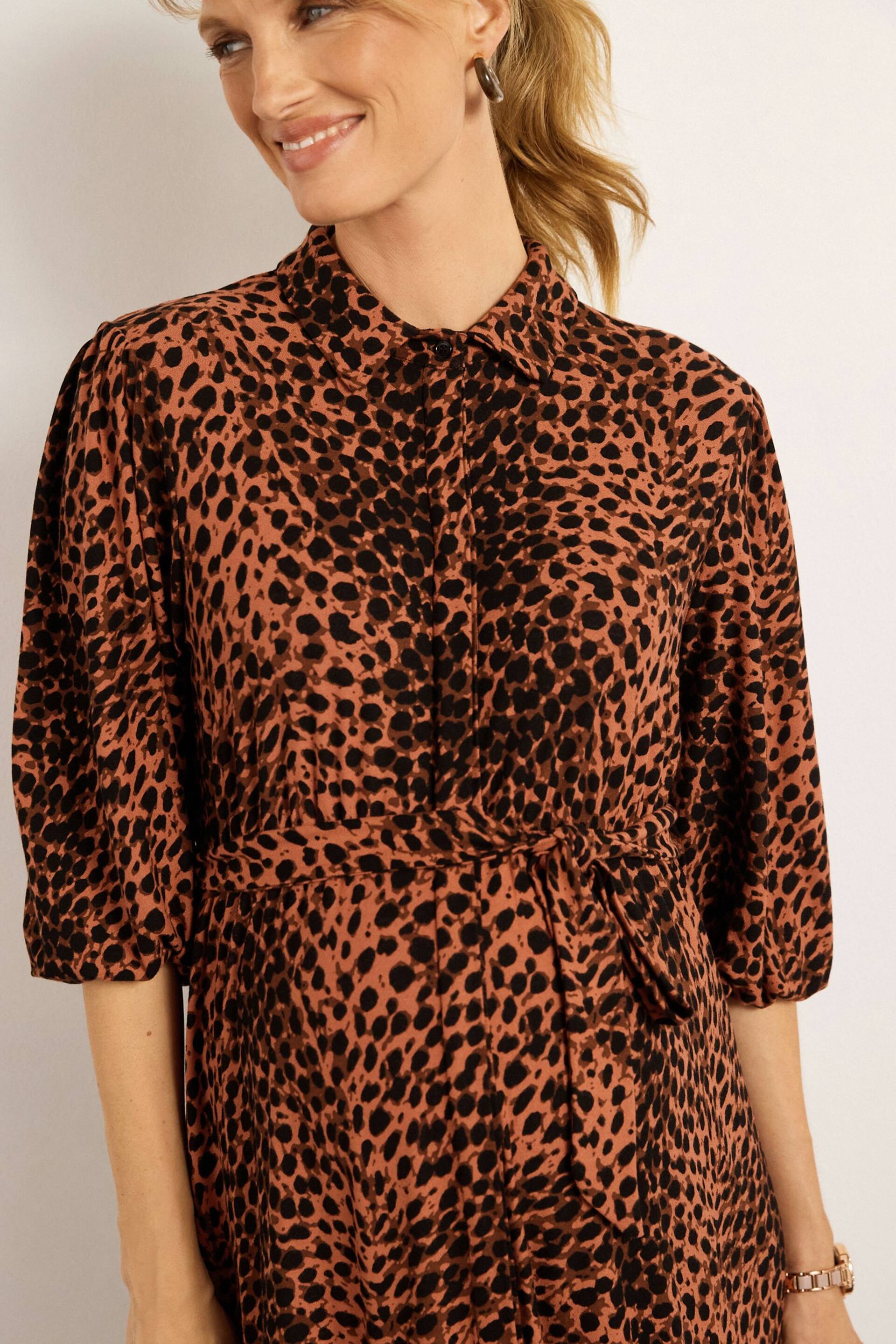 Animal Print Maternity/Nursing Shirt Dress - Image 4 of 6